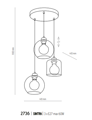 Підвісний світильник TK Lighting 2736 Sintra