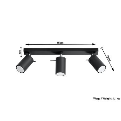 Стельовий світильник Sollux RING 3 SL.0093 чорний