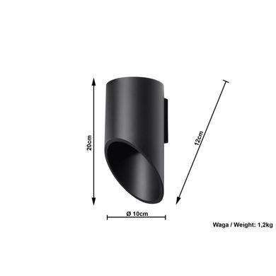 Настінний світильник Sollux PENNE 20 SL.0113 чорний