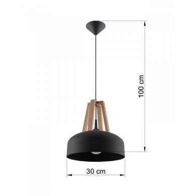 Підвісний світильник Sollux CASCO black/natural wood SL.0390