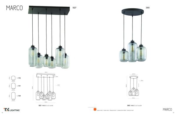 Подвесной светильник TK Lighting 1027 Marco